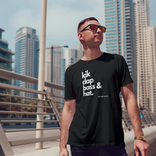 Kik Clap Bass & Hat - House Music T-Shirt
